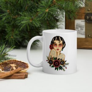 Mug Pin up tatouée - Blanc Brillant