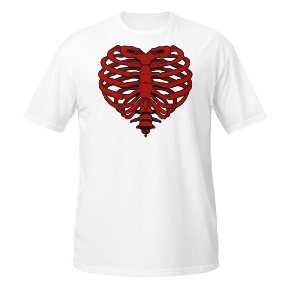T-shirt Femme Coeur Squelette - Blanc