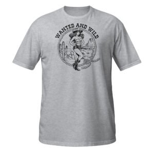 T-shirt Femme Cowgirl et Lasso - Noir - Gris Chiné