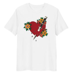 T-shirt Femme Cœur Poignardé - Blanc