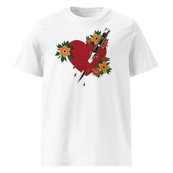 T-shirt Homme Cœur Poignardé - Blanc