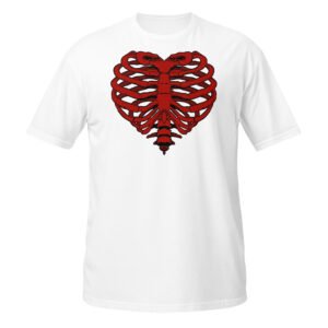T-shirt Femme Coeur Squelette - Blanc