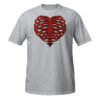 T-shirt Femme Coeur Squelette - Gris Chiné