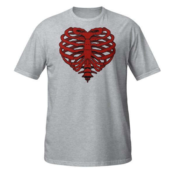 T-shirt Femme Coeur Squelette - Gris Chiné