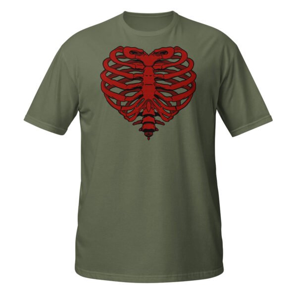 T-shirt Femme Coeur Squelette - Kaki