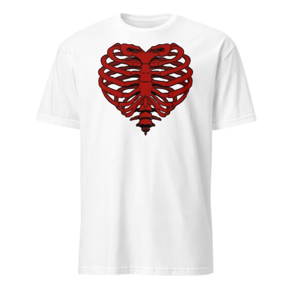 T-shirt Homme Coeur Squelette - Blanc