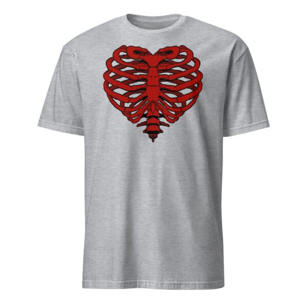 T-shirt Homme Coeur Squelette - Gris Chiné
