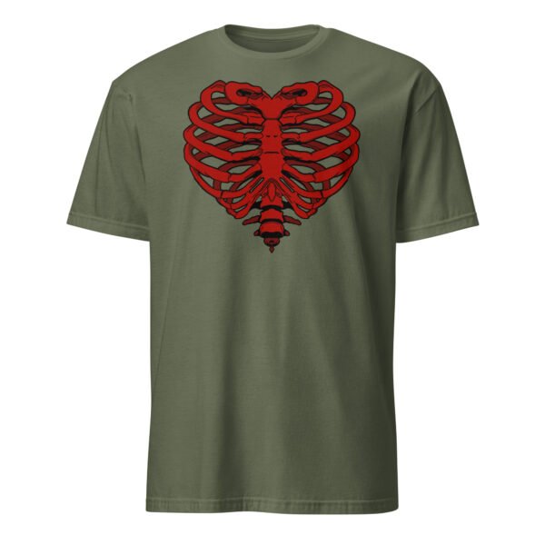 T-shirt Homme Coeur Squelette - Kaki