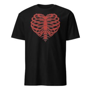 T-shirt Homme Coeur Squelette - Noir