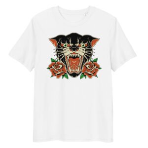 T-shirt Femme Panthère Old School - Blanc