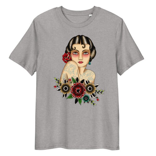 T-shirt Femme Pin Up tatouée - Gris Chiné