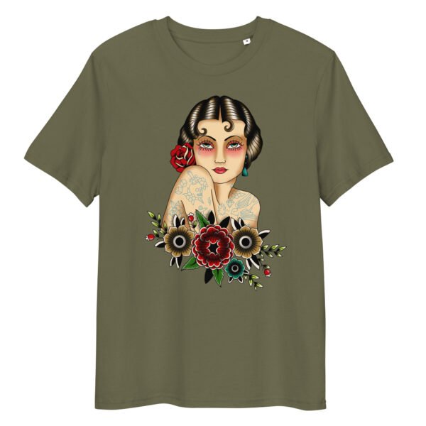 T-shirt Femme Pin Up tatouée - Kaki