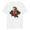 T-shirt Femme Serpent et Rose - Blanc