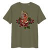 T-shirt Femme Serpent et Rose - Kaki