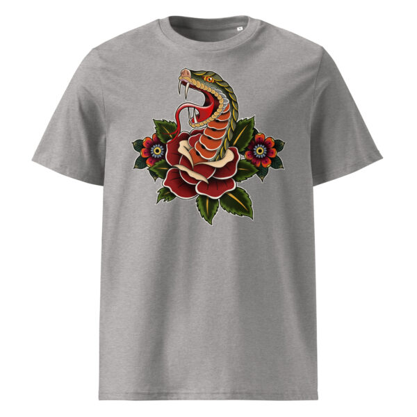 SERPENT et ROSE-t-shirt-Homme-Gris Chiné-front T-shirt Homme Serpent et Rose - Gris Chiné