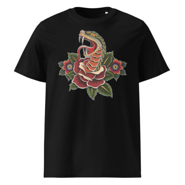 SERPENT et ROSE-t-shirt-Homme-Noir-front T-shirt Homme Serpent et Rose - Noir