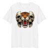 T-shirt Femme Crane et Tigre - Blanc