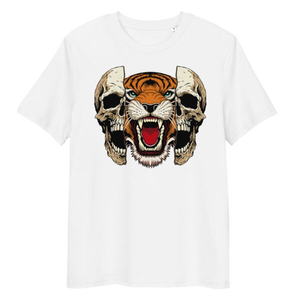 T-shirt Femme Crane et Tigre - Blanc