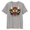 T-shirt Femme Crane et Tigre - Gris Chiné
