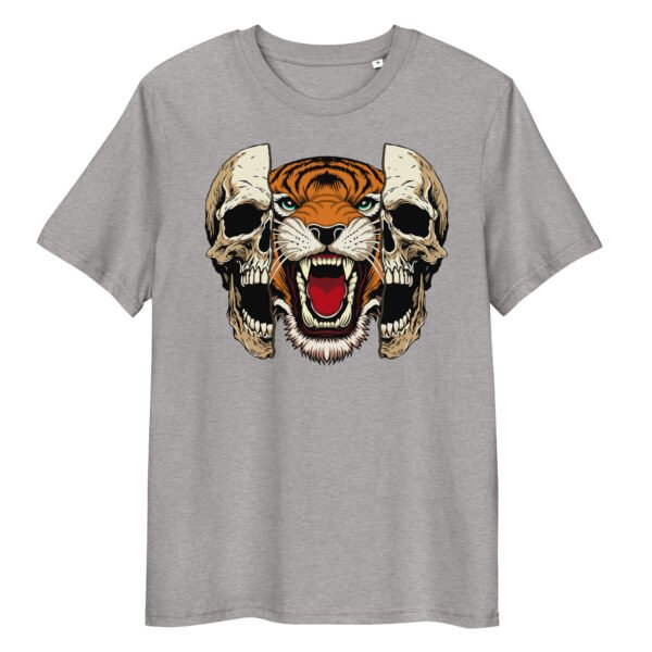 T-shirt Femme Crane et Tigre - Gris Chiné