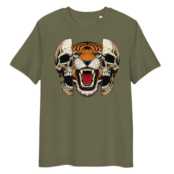 T-shirt Femme Crane et Tigre - Kaki