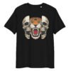 T-shirt Femme Crane et Tigre - Noir