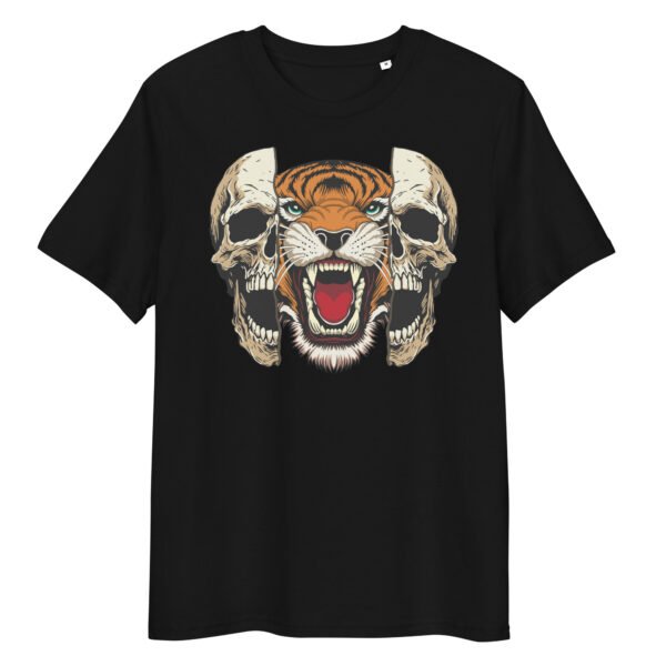 T-shirt Femme Crane et Tigre - Noir