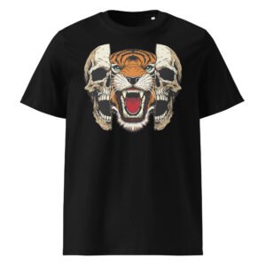 T-shirt Homme Crâne et Tigre - Noir