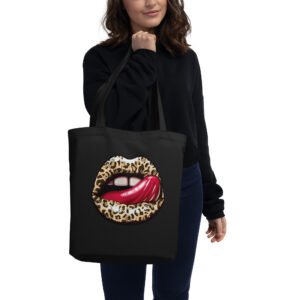 Tote Bag Écologique Bouche Rock - Noir
