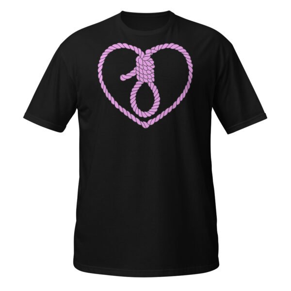 T-shirt Gothique Femme Cœur et Corde - Noir