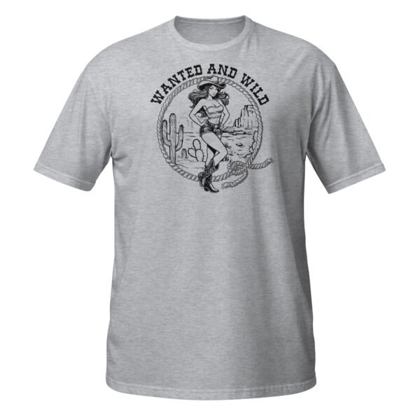 T-shirt Femme Cowgirl et Lasso - Noir - Gris Chiné
