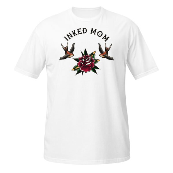 T-shirt Femme Maman Tatouée - Un Design Unique de Tatouage Traditionnel, Rose et Hirondelles