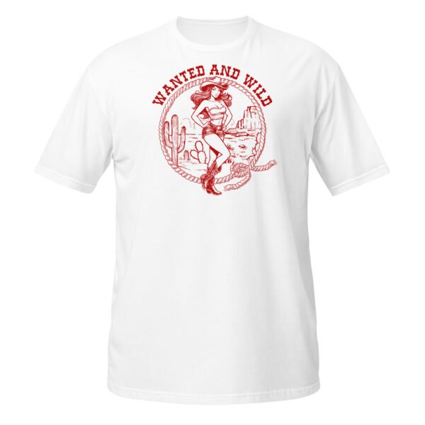 T-shirt Femme Cowgirl et Lasso - Rouge - Blanc