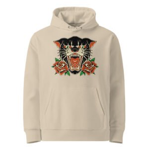 Hoodie Femme Panthère Old School - Sable
