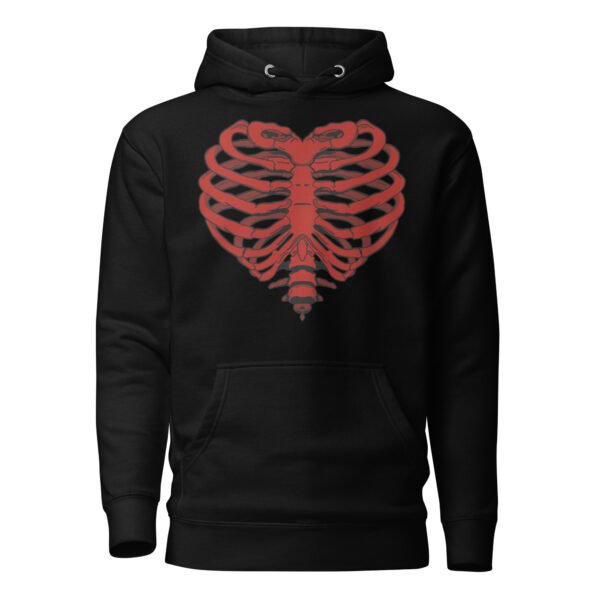 Hoodie Homme Coeur Squelette - Noir