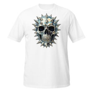 T-shirt Femme Crâne Métal - Blanc