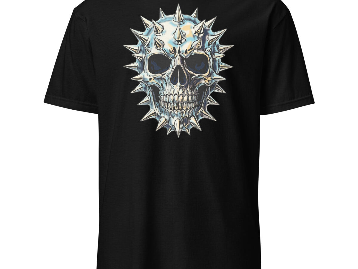 T-shirt Crâne Homme – Y2K – Noir – Motard Grunge – Taille L – Coton