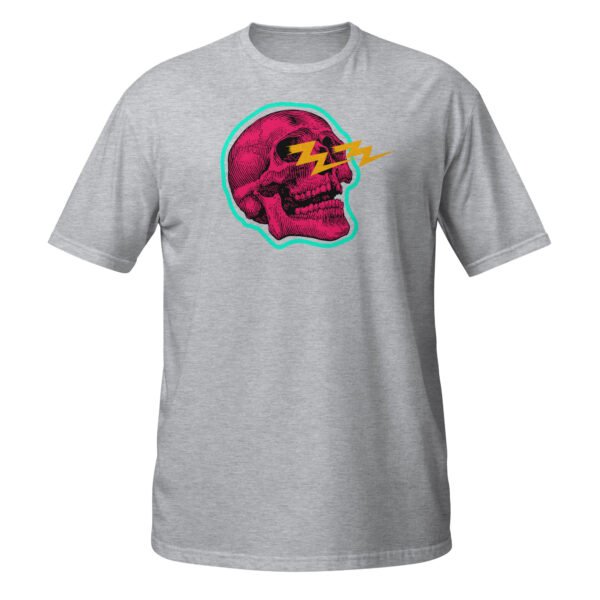 T-shirt Femme Crâne Néon - Gris Chiné