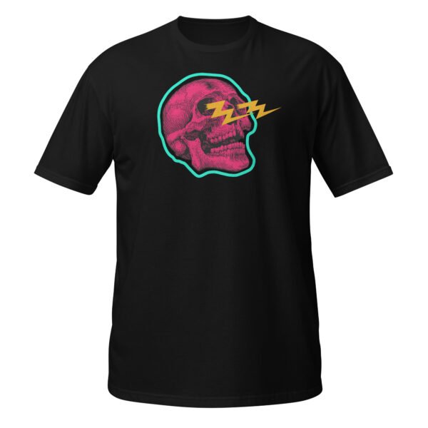 T-shirt Femme Crâne Néon - Noir