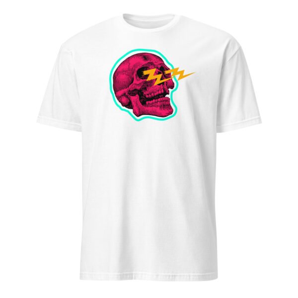 T-shirt Homme Crâne Néon - Blanc
