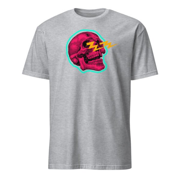 T-shirt Homme Crâne Néon - Gris Chiné