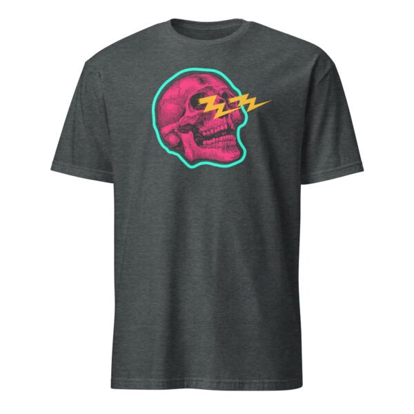 T-shirt Homme Crâne Néon - Gris Foncé Chiné