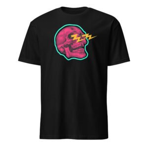 T-shirt Homme Crâne Néon - Noir
