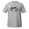 T-shirt Femme Crâne et Roses - Gris Chiné