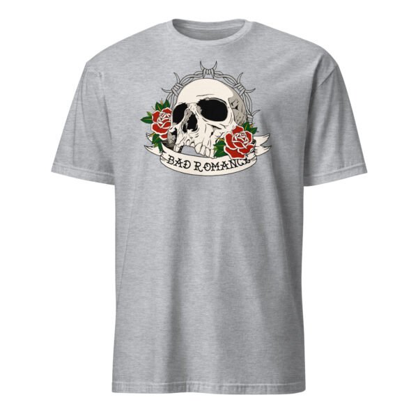 T-shirt Homme Crâne et Roses - Gris Chiné