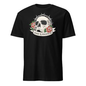 T-shirt Homme Crâne et Roses - Noir